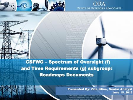 CSFWG – Spectrum of Oversight (f) and Time Requirements (g) subgroup: