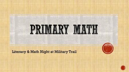 Literacy & Math Night at Military Trail