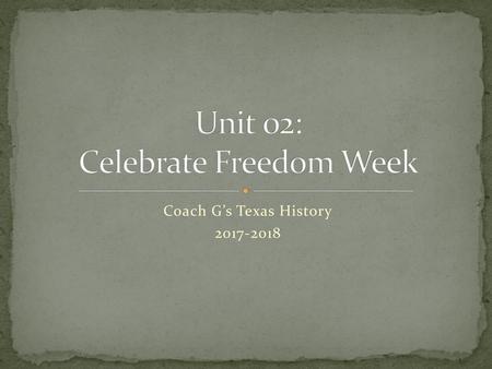 Unit 02: Celebrate Freedom Week