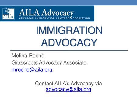 Contact AILA’s Advocacy via