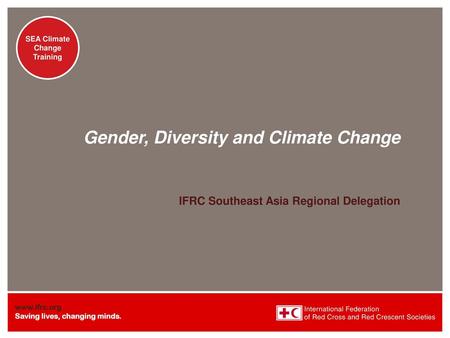 Gender, Diversity and Climate Change