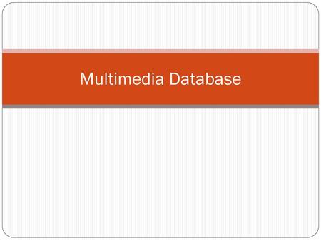 Multimedia Database.