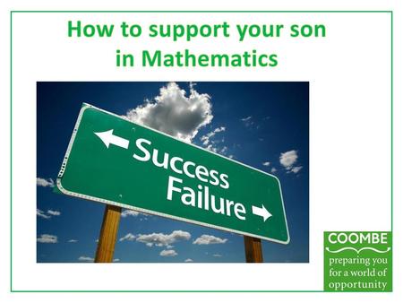 How to support your son in Mathematics