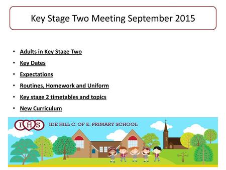 Key Stage Two Meeting September 2015