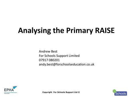 Analysing the Primary RAISE