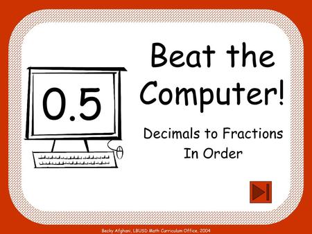 Decimals to Fractions In Order