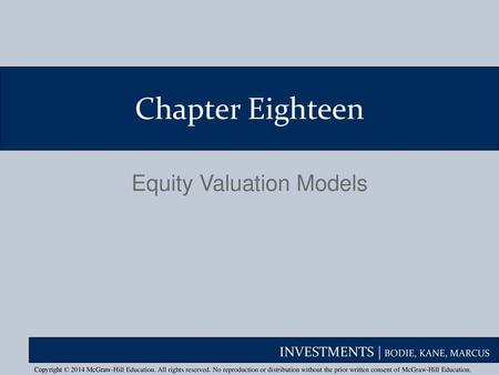 Equity Valuation Models