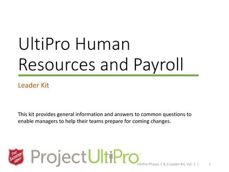 UltiPro Human Resources and Payroll