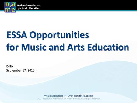 ESSA Opportunities for Music and Arts Education