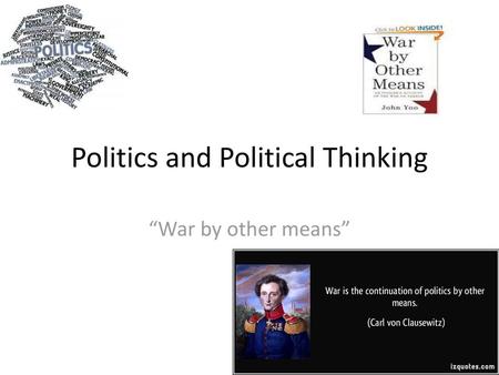 Politics and Political Thinking