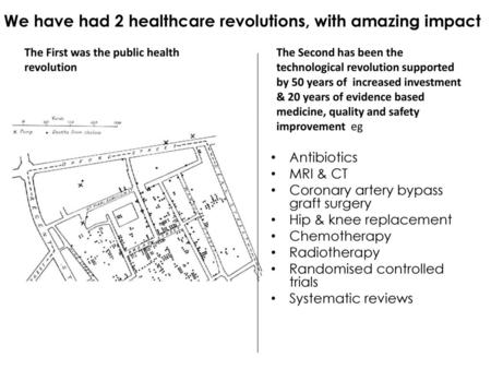 We have had 2 healthcare revolutions, with amazing impact