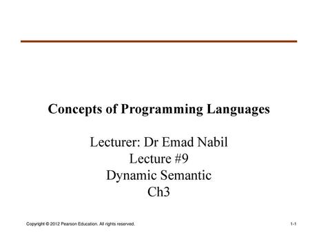 Concepts of Programming Languages