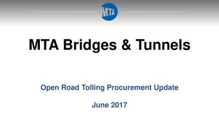 Open Road Tolling Procurement Update