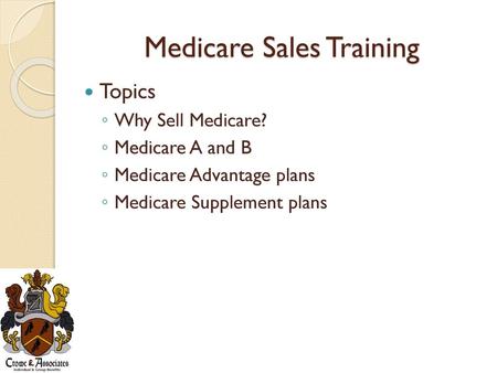 Medicare Sales Training