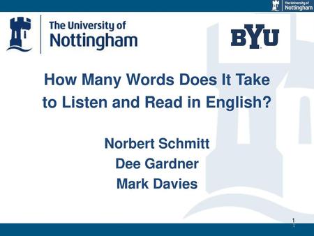 How Many Words Does It Take to Listen and Read in English?