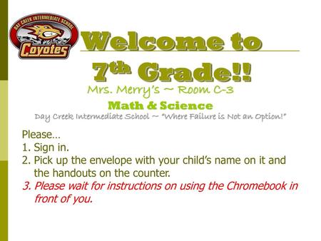 Mrs. Merry’s ~ Room C-3 Math & Science