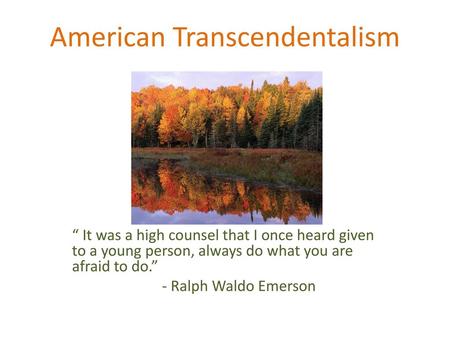 American Transcendentalism