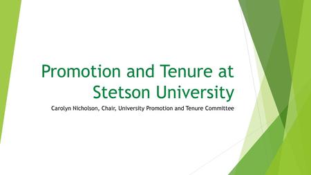 Promotion and Tenure at Stetson University