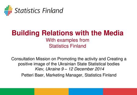 Petteri Baer, Marketing Manager, Statistics Finland