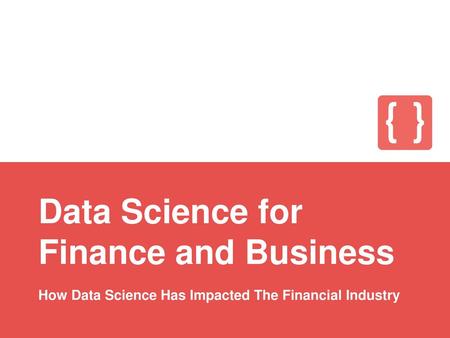 Data Science for Finance and Business