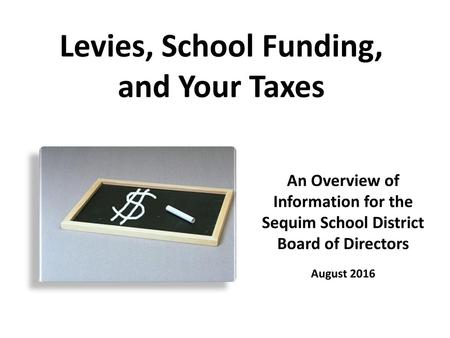 Levies, School Funding, and Your Taxes