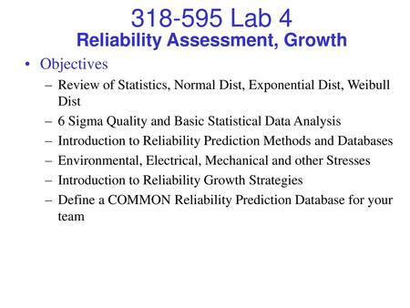 Reliability Assessment, Growth