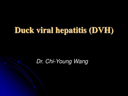 Duck viral hepatitis (DVH)