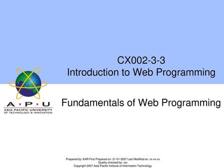 CX Introduction to Web Programming