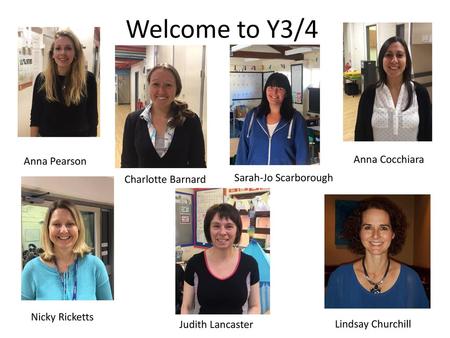 Welcome to Y3/4 Anna Cocchiara Anna Pearson Sarah-Jo Scarborough