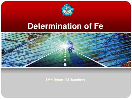 Determination of Fe SMK Negeri 13 Bandung.