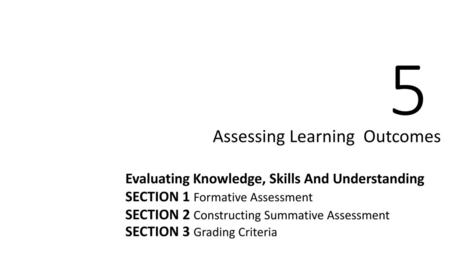 Assessing Learning Outcomes