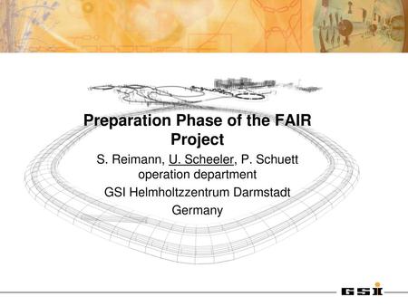 Preparation Phase of the FAIR Project