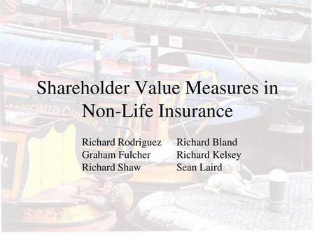 Shareholder Value Measures in Non-Life Insurance