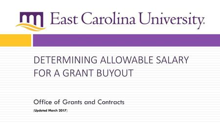 DETERMINING ALLOWABLE SALARY FOR A GRANT BUYOUT