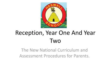 Reception, Year One And Year Two