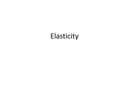 Elasticity.