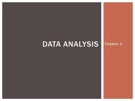 Data Analysis Chapter 1.