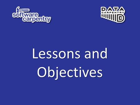 Lessons and Objectives