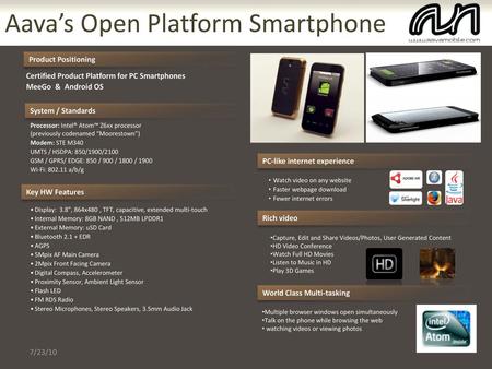 Aava’s Open Platform Smartphone