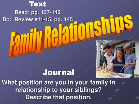 Family Relationships Journal Text