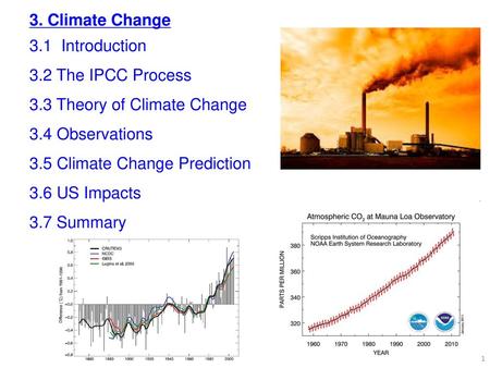 3.3 Theory of Climate Change 3.4 Observations