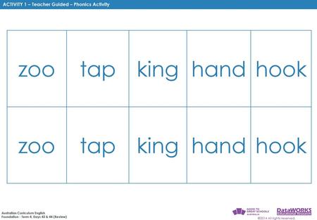 ACTIVITY 1 – Teacher Guided – Phonemic Awareness