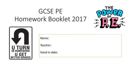 GCSE PE Homework Booklet 2017