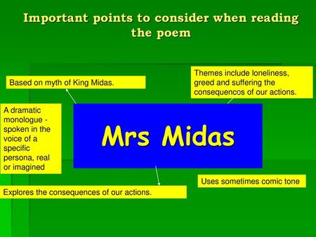 Important points to consider when reading the poem