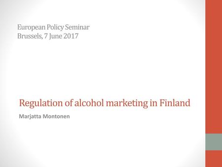 Regulation of alcohol marketing in Finland