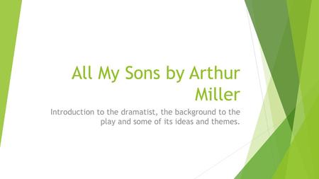 All My Sons by Arthur Miller