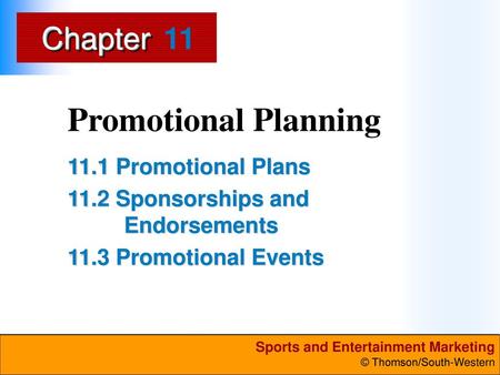 Promotional Planning Promotional Plans