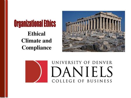 Ethical Climate and Compliance