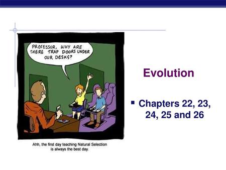 Evolution Chapters 22, 23, 24, 25 and 26.