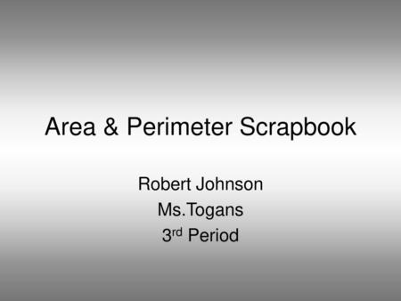 Area & Perimeter Scrapbook